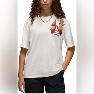Air Jordan Graphic 6 Rings Women’s T-Shirt White Cotton Size Large NWT Rare